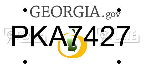 PKA7427 Georgia License Plate
