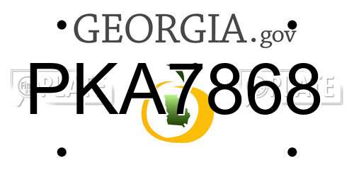 PKA7868 Georgia License Plate