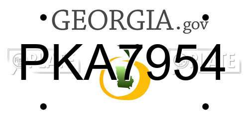 PKA7954 Georgia License Plate