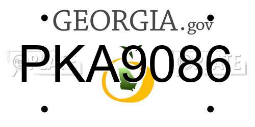 PKA9086 Georgia License Plate