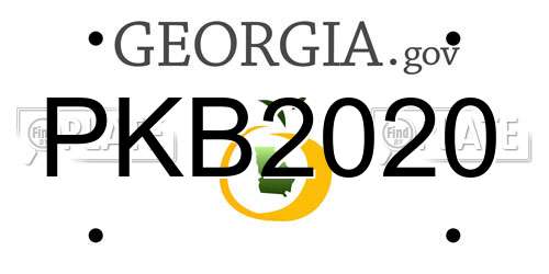 PKB2020 Georgia License Plate