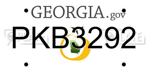 PKB3292 Georgia License Plate
