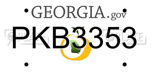 PKB3353 Georgia License Plate