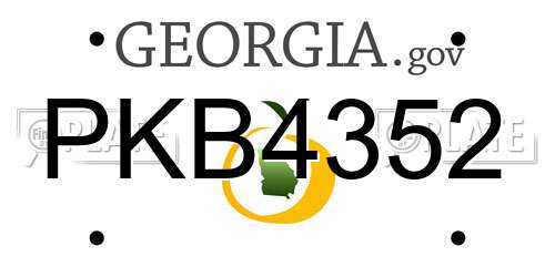 PKB4352 Georgia License Plate