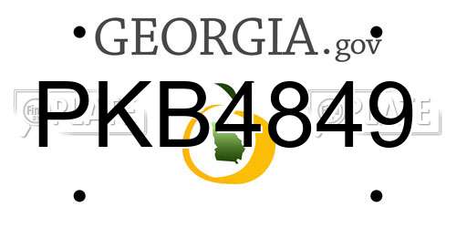 PKB4849 Georgia License Plate