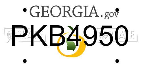 PKB4950 Georgia License Plate