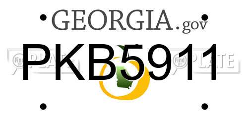 PKB5911 Georgia License Plate