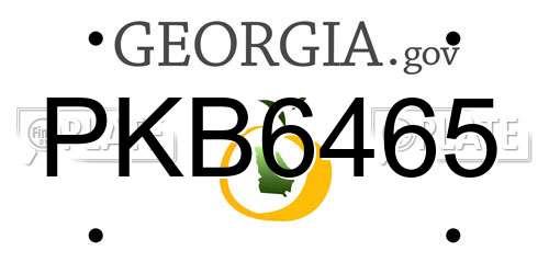 PKB6465 Georgia License Plate