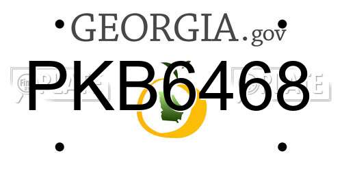 PKB6468 Georgia License Plate