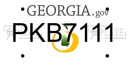 PKB7111 Georgia License Plate
