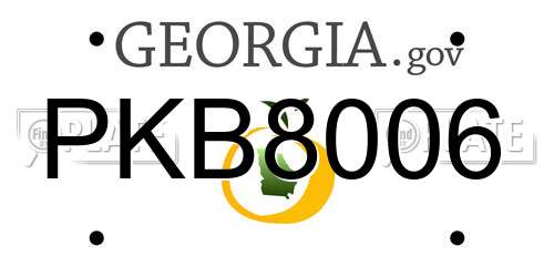 PKB8006 Georgia License Plate