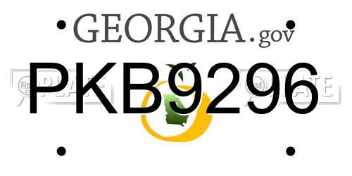 PKB9296 Georgia License Plate