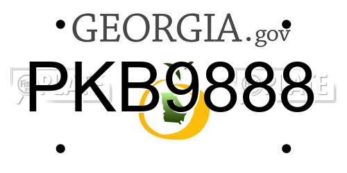 PKB9888 Georgia License Plate