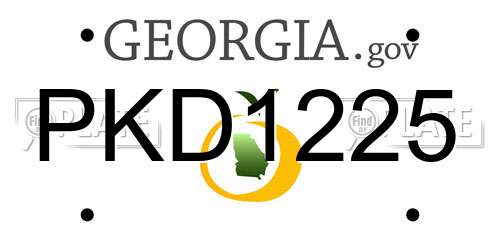 PKD1225 Georgia License Plate