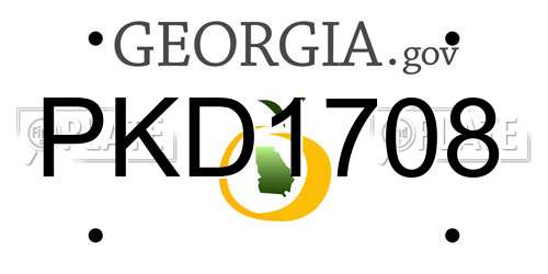 PKD1708 Georgia License Plate