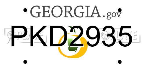 PKD2935 Georgia License Plate