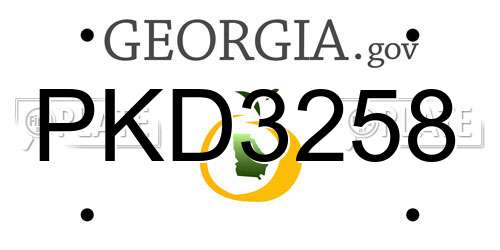 PKD3258 Georgia License Plate
