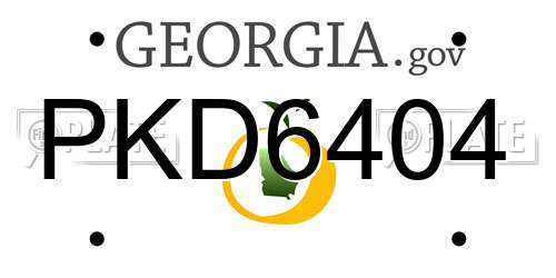 PKD6404 Georgia License Plate