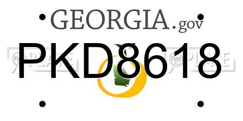 PKD8618 Georgia License Plate