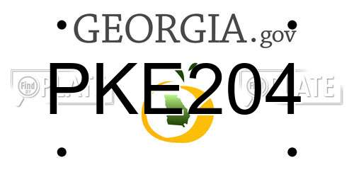 PKE204 Georgia License Plate