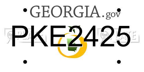 PKE2425 Georgia License Plate