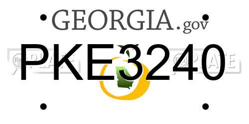 PKE3240 Georgia License Plate