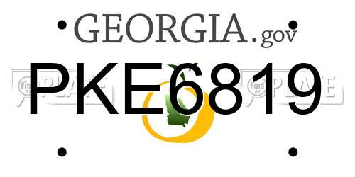 PKE6819 Georgia License Plate