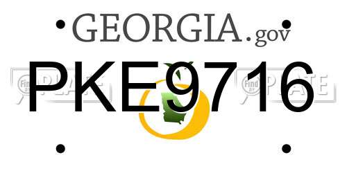 PKE9716 Georgia License Plate