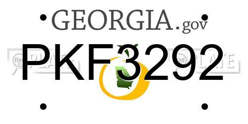 PKF3292 Georgia License Plate