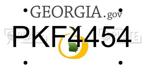 PKF4454 Georgia License Plate
