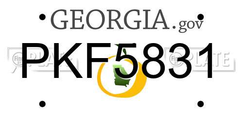 PKF5831 Georgia License Plate