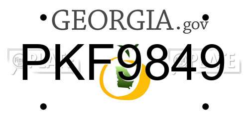 PKF9849 Georgia License Plate