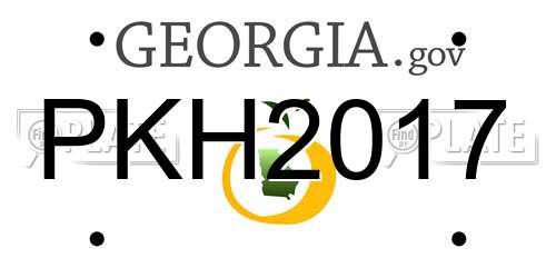 PKH2017 Georgia License Plate