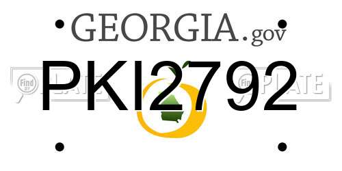 PKI2792 Georgia License Plate