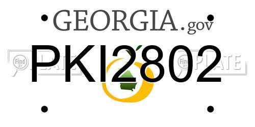 PKI2802 Georgia License Plate