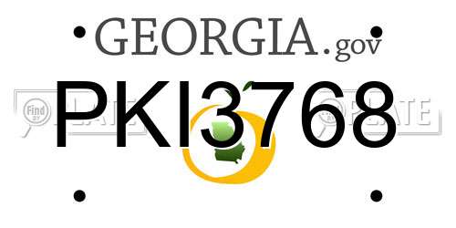 PKI3768 Georgia License Plate