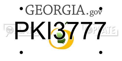 PKI3777 Georgia License Plate