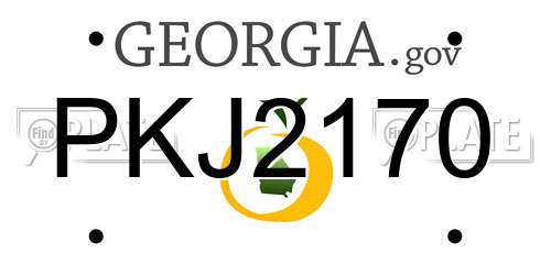 PKJ2170 Georgia License Plate