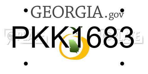 PKK1683 Georgia License Plate
