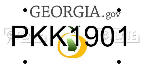 PKK1901 Georgia License Plate