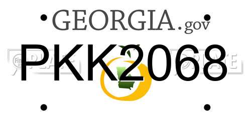 PKK2068 Georgia License Plate