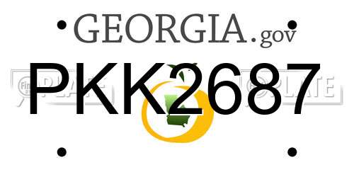 PKK2687 Georgia License Plate