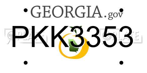 PKK3353 Georgia License Plate