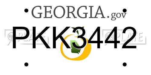 PKK3442 Georgia License Plate