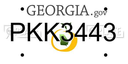 PKK3443 Georgia License Plate