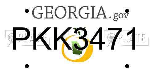 PKK3471 Georgia License Plate
