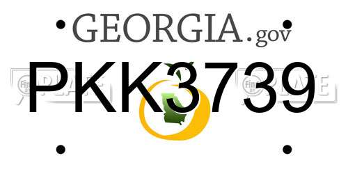 PKK3739 Georgia License Plate