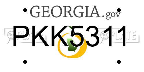 PKK5311 Georgia License Plate