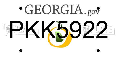 PKK5922 Georgia License Plate
