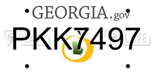 PKK7497 Georgia License Plate